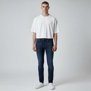 G-Star RAW 3301 Jeans Men's 32x34 Blue Skinny Dark Wash‎ Stretch Denim